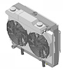 1-1640-212HCBLACINXX300 Supercharged Dodge Hellcat Swap Radiator & Brushless Fan Kit, 1966-1969 Mopar B/E-Body, Auto Trans - image 1