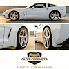 289CF 2005-2014 CORVETTE C6 SPLASH GUARDS Front, Hydro Dipped Carbon Fiber Finish