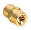 Brass Straight Female Coupling, 1/4 in. NPT to 1/4 in. NPT - image 1