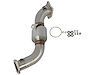 48-34126-HC Twisted Steel Downpipe 3 IN 304 Stainless Steel w/ Cat Cadillac ATS 13-19 / Chevy Camaro 16-19 L4-2.0L (t) - image 1