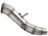 48-46303-HN Twisted Steel Down Pipe 4 IN 409 Stainless Steel BMW 328i/428i (F30/F32) 12-16 L4-2.0L (t) N20/N26 - image 1