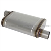 Exhaust Muffler SS 2.5in In/Out Offset/Offset 4 x 9 in Body Brushed - image 1