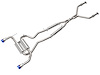 49-36136-L Takeda 2-1/2 IN 304 Stainless Steel Cat-Back Exhaust System w/ Blue Flame Tips Infiniti Q50 14-15 V6-3.7L - image 1