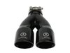49T25364-B10 Takeda 304 Stainless Steel Clamp-on Exhaust Tip Black 2-1/2 IN Inlet x 3 IN Dual Outlet x 9-1/2 IN L - image 3