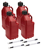 ALL40121-4 Utility Jug 5 Gal w/Filler Hose Red 4 Pack