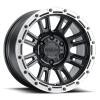 COMPASS Wheel Size: 18 X 9", Bolt Pattern: 8X180 [SATIN BLACK W/ SILVER RING]