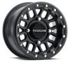 A93B PODIUM Wheel Size: 14 X 7" Bolt Pattern: 4X156 mm [Satin Black w/ Black Beadlock Ring]