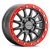 A14GR-57012+53 A14GR-ALPHA Wheel [Size: 15"x7"] Satin Gunmetal W/Red Ring Finish - image 1