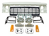 55054945K Header Panel Kit for 91-96 Jeep XJ Cherokee, Incls. Header Panel, Black Grille, Black Headlamp Bezels, Headlamps