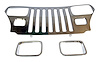 RT34045 Stainless Steel Grille Applique w/ Chrome Bezels for 87-95 Jeep YJ Wrangler - image 1