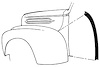 21C-16068 Cowl to Fender Seals, 1942-47 Ford Pickup - image 1