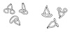 68-20002 Outer Grille Trim Clips, 1936 Ford Car - image 1