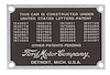 78-14001 Patent Data Plate, 1937-39 Ford - image 1