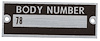 78-14002 Body Number Plate, 1937 Ford - image 1