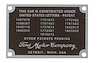 B-14001 Patent Data Plate, 1932-34 Ford - image 1