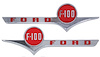 B6C-16720/1 Hood Side Emblems, 1956 Ford Pickup - image 1