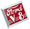 01A-7043370-B Trunk Lid Emblem (Red), 1940 Ford Deluxe - image 1