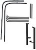 01A-45983-5W-4D Front Door Window Channel Kit, 1940 Ford Coupe, Ford Sedan Delivery, Fordor