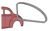 19A-7229904/5-B Quarter Window Seals, 1941-46 early Ford Sedan Ford Coupe