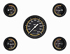 Yellow AutoCross Series 5-Gauge Set 3-3/8" Electrical Speedometer (200 mph) - image 1