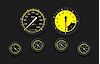 AX151YBLF Autocross Yellow Six Gauge Set 151 - image 1