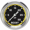 AX342YAPF Autocross Yellow 2 5/8in. Boost Gauge, 30 Psi - image 1