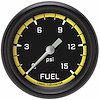 AX345YBPF Autocross Yellow 2 5/8in. Fuel Pressure Gauge, 15 Psi - image 1