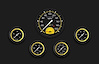 AX365YBLF Autocross Yellow Five Gauge Set 365 - image 1