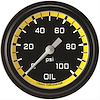 Autocross Yellow w/ Black Bezel 2 ? Oil Press 100psi Full Sweep - image 1