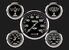 CLASSIC SERIES 5 GAUGE SET 5 SPEEDO 2 5/8 SS FUEL 240-33 2 5/8 SS VOLT 2 5/8 FS COOLANT TEMP 2 5/8 FS OIL PRESSURE 100psi - image 1