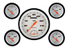 Velocity White Series 5-Gauge Set 4-5/8" Electrical Speedtachular Gauge - image 1