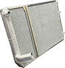 RGM.SLM.CLOSED Super Late-Model Dual-Pass 3-Row Aluminum Radiator, GM/Chevy Closed NPT Filler Neck, Dual-Pass, AN16 Inlet - image 1