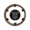 GT3 Gasser/Euro Style Horn Button "V8" Emblem Colored 6-Hole Style Style Polished with Black Center - image 1