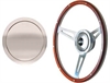 GT Cobra Style Wood Steering Wheel Kit (Plain Horn Button) 15" - image 1