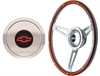 GT Cobra Style Wood Steering Wheel (Red/Black Bow Tie) 15" - image 1