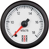 GAUGE BATTERY VOLTAGE PRO STEPPER MOTOR 52MM WHT 8-18V - image 1