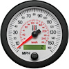 SPEEDOMETER ELEC 88MM WHT 0-160 MPH / 260 KM/H PROGRAMMABLE - image 1