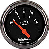 Designer Black Fuel Level Gauge 2-1/16" Electrical - image 1