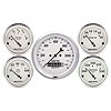 Old Tyme White 5-Gauge Kit 3-3/8" Speedometer (120 mph, Manual Odometer) - image 1