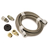 #4 Braided Stainless Steel Hose, 6-Feet Long, 3/16" ID Fittings