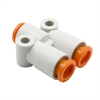 AIR LINE Y-FITTING 3 WAY 1/4 OD QUICK DISCONNECT - image 1