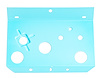 W-106C Fuel Oil Gauge Mount Plate Blue Front 68-76 Chevy II Nova, 71-76 Ventura, 74 GTO - image 1