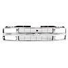 Grille Shell for Select 1994-1999 GM C/K Trucks, Suburban, Blazer, Tahoe w/Composite Headlights [Chrome/Gray] - image 1