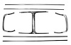 X155-2669-1S Grille Molding Set for 1969 Dodge Charger - image 1