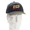 Racing Hat Black Hat, Stitching, Button & Eyelets with Yellow Brim - image 2