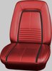 AA67GCD0010531G 67 CAMARO FRONT BUCKETS DELUXE - RED W/ BLK ACCENT - image 1