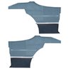 DO68GUS0047326G 69 CUTLASS S/442 SPORTS COUPE REAR PANELS - MET BLUE/DK BLUE - image 1