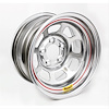 958W54 Excel IMCA D-Hole Wheel Size: 15" x 8", Silver