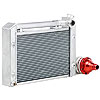 Scirocco-Style Drag Race Radiator w/Built-In Water Pump Dual 1" Core - image 1