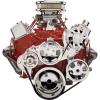 Premium Tru Trac Serpentine System Small Block Chevy with Power Steering, without A/C - Polished Finish - image 1